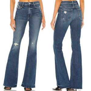 Mother Superior Jeans Flare Super Cruiser Born To Bite Womens Size 29 Denim Boho